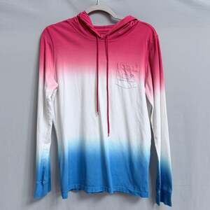 Vineyard Vines Ombre Red White and Blue Americana Lightweight Hoodie